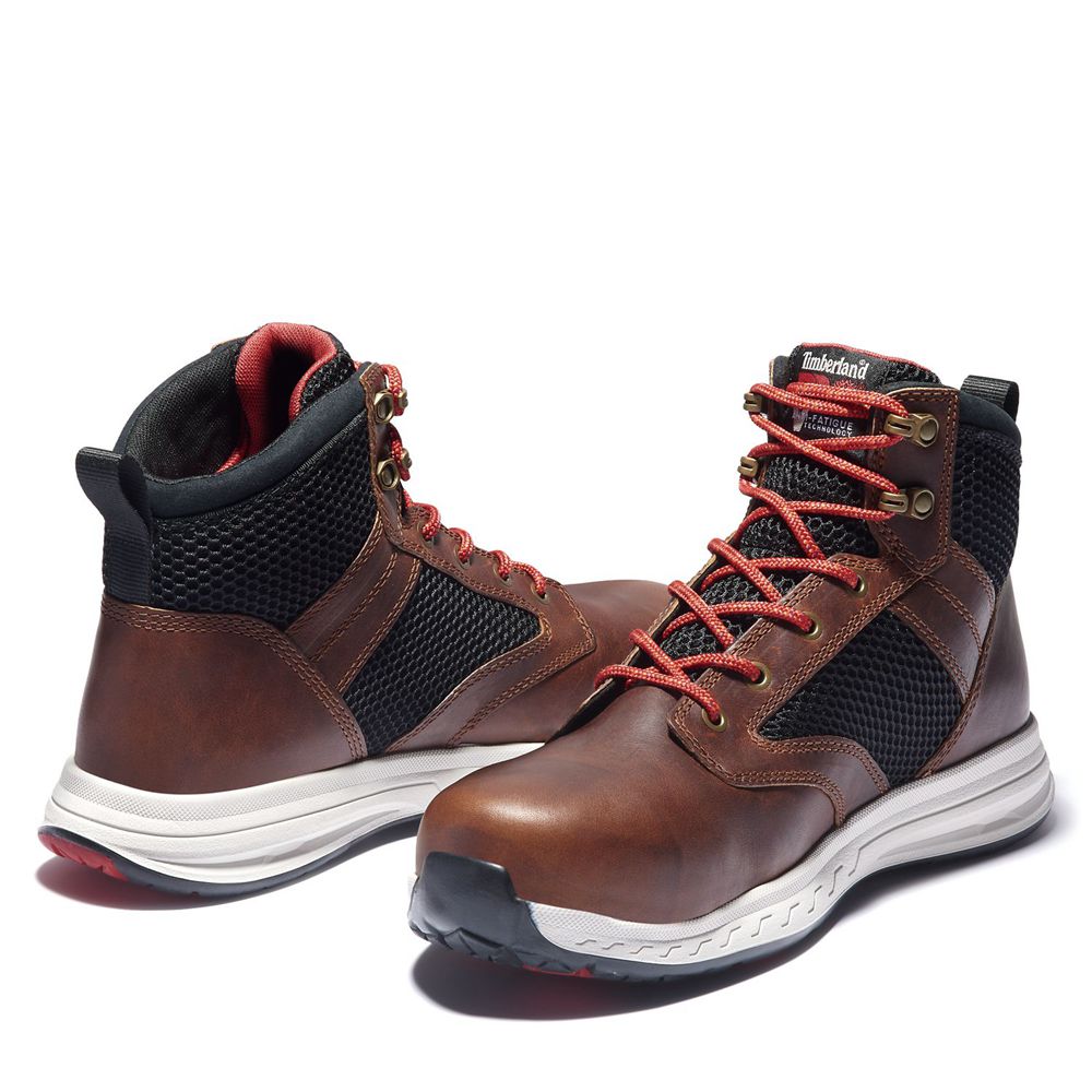 Timberland Mens Pro Boots Drivetrain Comp Toe Mid - Brown/Black - India SD3986274